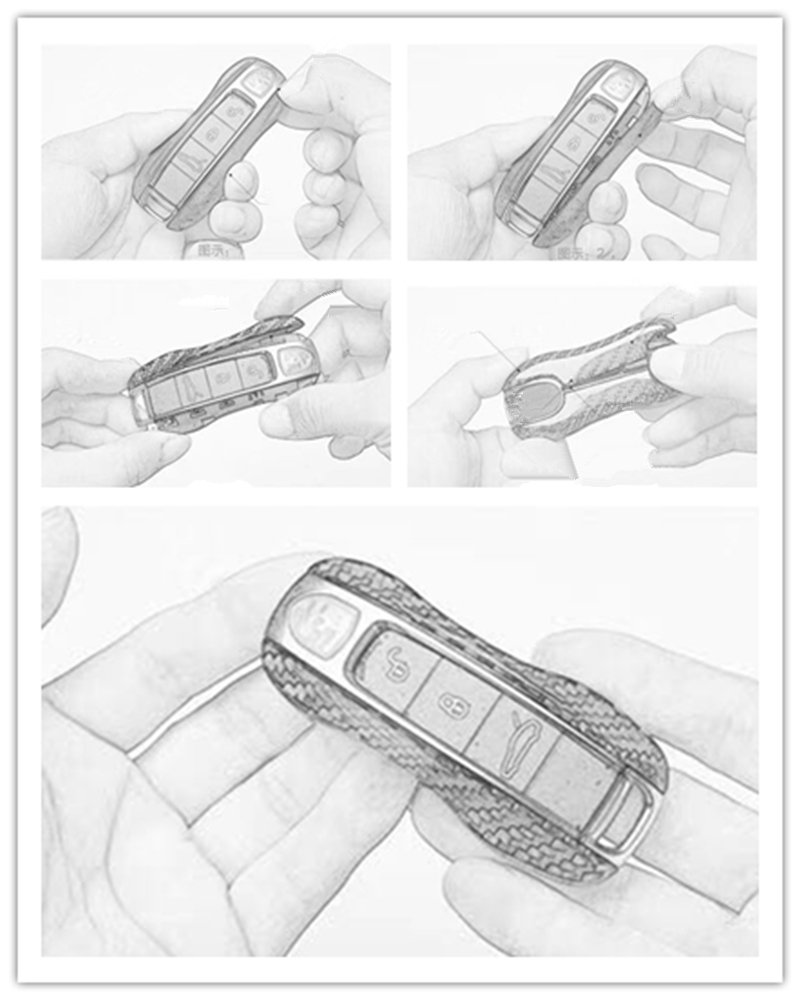 Amazon | ポルシェ専用 カーボン製キーカバー リアルカーボン ドライ